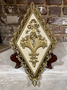 Homco Wall Decor Plaque Diamonds 1971 Hollywood Regency 8” X 13 3/4” Vintage - Picture 1 of 3