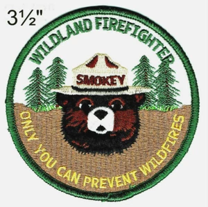OFFICIAL SMOKEY BEAR Patch Iron-on Embroidered Wildland Firefighter Hot Shot NEW - Picture 1 of 1