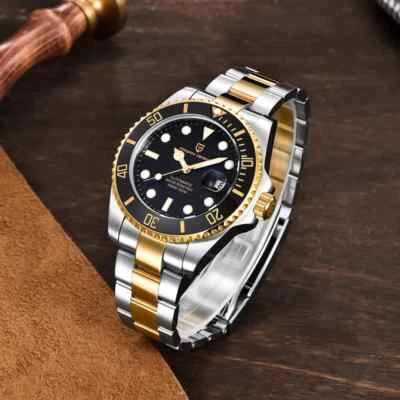 Reloj mecánico automático Pagani Design para hombre NH35 100 M correa de acero impermeable Foto 1 de 4