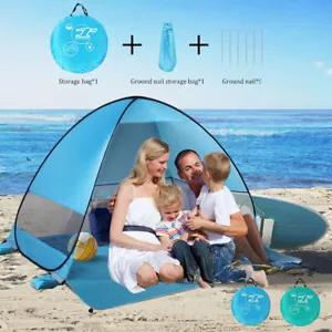 Pop Up Strandzelt Sonnenschutz Unterstand UPF50++ Outdoor Camping Tragbar Fisch Überdachung - Bild 1 von 14