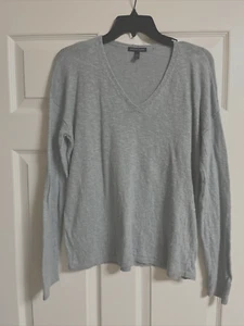 Eileen Fisher Light Blue Knitted 50%Cotton/50%Linen V-Neck Pullover Sweater XS - Picture 1 of 9