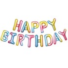 Happy Birthday Balloons Banner Bunting Letter Foil Balloon Party Self Inflating