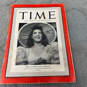 Time The Weekly News Magazine Ethel Merman Vol XXXVI No 18 OCT 28 1940