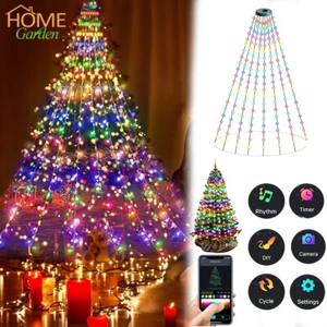 160LED Christmas Tree Waterfall String Light Outdoor Waterproof Xmas Party Decor - Picture 1 of 18