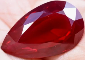 Natural 37.50 Ct Blood Red Ruby Mozambique GGL Certified Treated Gemstone - Picture 1 of 10