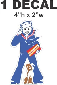 Vintage Style Cracker Jack Jacks Boy Man Vinyl Decal - Very Nice - Picture 1 of 1