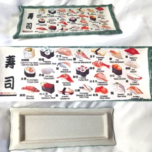 JAPANESE SUSHI MENU PLATES VARIETY OF SERVED SUSHI WITH REALISTIC PICTURES - Picture 1 of 10