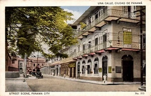 PANAMA CITY, PANAMA POSTCARD Street Scene, Early Cars, Businesses, Colgate & Co. - Picture 1 of 2