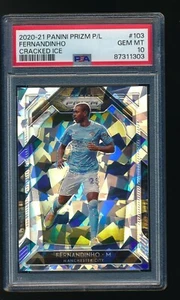 2020-21 Panini Prizm Premier League Cracked ice /23 Fernandinho #103 PSA 10 - Picture 1 of 2
