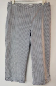 Alfred Dunner Damen marineblau weiß gestreift Caprihose Größe 16 elastischer Bund - Bild 1 von 7