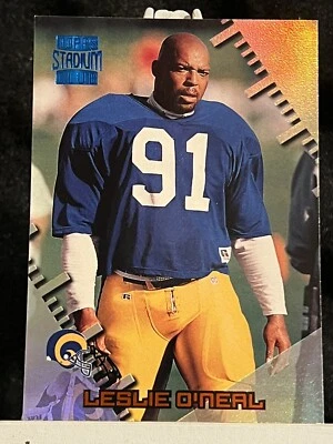 1996 Topps Stadium Club # 317 LESLIE O'NEAL Los Angeles Rams Football NFL Card - Image 1 of 2