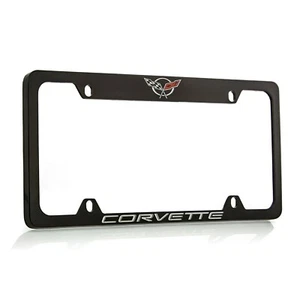 Marca denominativa Corvette con logotipo C5 recubierto negro zinc marco de placa de metal - Imagen 1 de 3