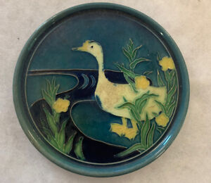 Early 1900’s Majolica Stove/ Decorative  Duck Lilly Pads Porcelain Tile