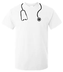 T-shirt stetoscopio - T-shirt divertente medico fantasia abito festa infermiera cool - Foto 1 di 2