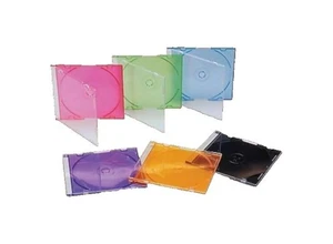 NUEVO Paquete de 50 estuches para joyas delgados Quill de 5 mm CD DVD negro/color transparente almacenamiento de plástico - Imagen 1 de 10