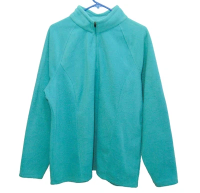 CABELA'S Women's (Size 2XL) Teal Blue 1/4 Zip Fleece Sweater Logo Sweatshirt Top - Image 1 of 4