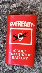 Vintage leere Batterie Eveready 9 Leben für Display 9 Volt - Bild 1 von 6