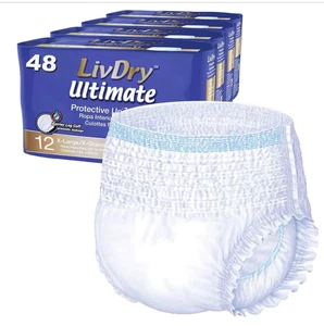 LivDry Ultimate XL Inkontinenzunterwäsche für Erwachsene, hohe Saugfähigkeit, Auslaufmanschette Prot - Bild 1 von 8