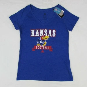 Adidas Kansas University KU Fútbol Jayhawks Azul Camiseta Para Mujer Grande - Imagen 1 de 8