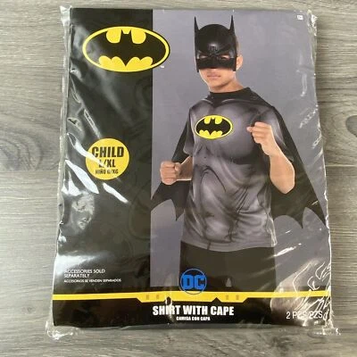 DC Batman Child Short-Sleeve Batman Shirt Costume Dress Up Halloween Size L/XL - Image 1 of 4