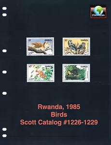 1/3 de descuento valor Scott de $10,75 - 1985 aves de Ruanda vida silvestre africana CV MNH NH UMM - Imagen 1 de 4