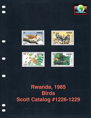 Valor Scott de $10,75 - 1985 aves de Ruanda vida silvestre africana CV MNH NH UMM Foto 1 de 4