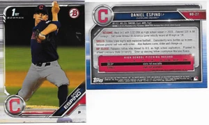 CLEVELAND INDIANS DANIEL ESPINO 2019 ROOKIE 1ST BOWMAN CARD # BD-27 MINT - Picture 1 of 1