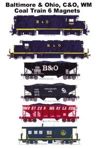 6 imanes Andy Fletcher Baltimore & Ohio, C&O, WM Coal Train - Imagen 1 de 1
