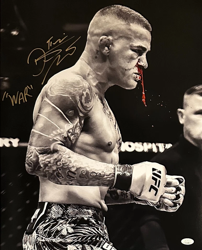 Dustin Poirier autographed inscribed 16x20 photo UFC PSA COA The Diamond - Image 1 of 2