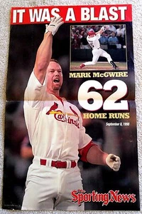 ST LOUIS CARDINALS MARK MCGUIRE 62 HOME RUN NEWSPAPER/POSTER LOT 1998 - RARE! - Picture 1 of 6