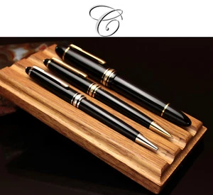 Stiftablage aus Eiche für 3 Schreibgeräte | Füller Ablageschale Holz | Pen Tray - Picture 1 of 4