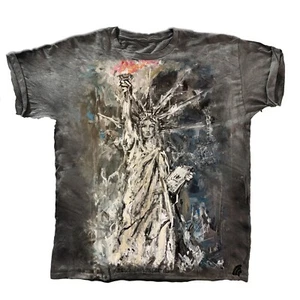 Vintage art LIBERTY handmade t-shirt. Signed by Artist. Artwork mad artobject - Picture 1 of 2