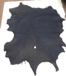 D16 Leather Hide Lambskin Upholstery Craft Fabric Distressed Dark Blue 9 sq ft - Picture 1 of 2