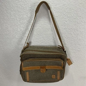 Vtg Hartmann Tweed & Leather Luggage Soft Side Shoulder Carry On Briefcase - Picture 1 of 15