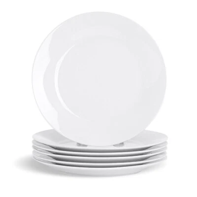 Dessert Plates Set Crockery Side Dishes Porcelain White Mircowave DishwasherSafe - Image 1 of 4