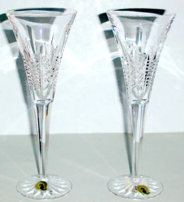 Waterford Crystal Crookhaven Champagne Flute Pair 9.25" Ireland New in Box - Image 1 of 4