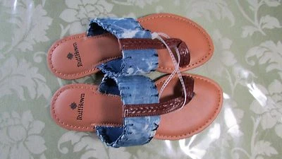 NEW Ruff Hewn Women's RH - Iadie Tie Dye Sandals blue & white 6M - Image 1 of 2