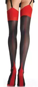 Straps stockings with Cuban Heel black-red - Picture 1 of 1