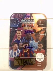 2020-21 TOPPS MATCH ATTAX EXTRA UEFA CHAMPIONS & EUROPA LEAGUE SOCCER TIN - Picture 1 of 2