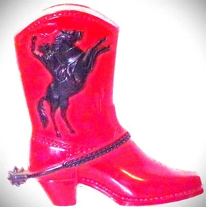 Banco de botas de vaquero de plástico - caballo y jinete negro - Imagen 1 de 4