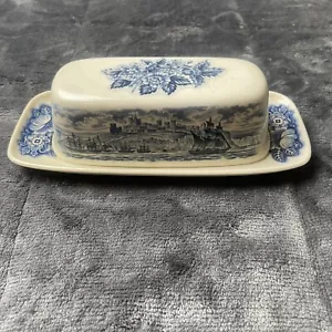 Plato de mantequilla Liberty Blue Historical Ports of Dover 1/4 lb - Imagen 1 de 11