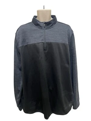 Chaqueta Pullover Ligera Tek Gear Para Hombres 3XLT 1/4 Cremallera Negra Brezo Foto 1 de 4