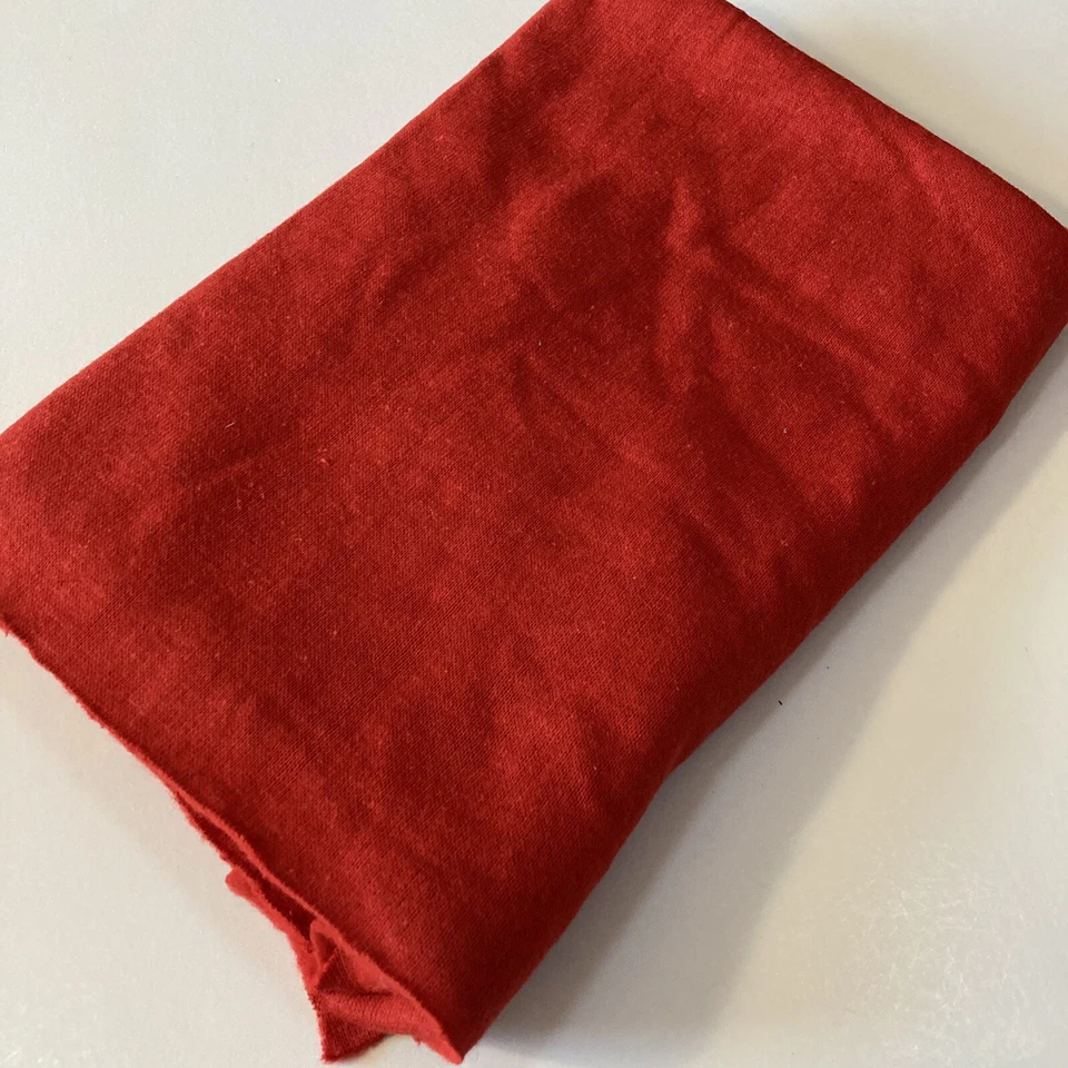 Brushed Jersey Fleece Knit Material Red Fabric 28" x 20" Sewing Crafts Supplies - Image 1 of 4