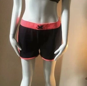 3 pair Girl Board Swim Shorts Black/Pink Trim XS 4/5 NEW beach bootie - Picture 1 of 4