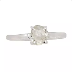 Natural Herkimer Diamond - USA 925 Sterling Silver Ring Jewelry s.9 CR71467 - Picture 1 of 1
