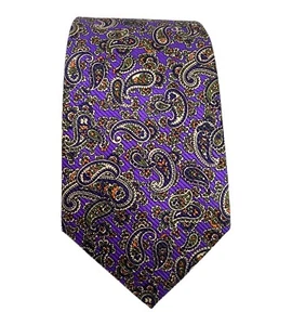 David Donahue lila Paisley Seidenkrawatte handgefertigt in USA 59"/3,5" EC - Bild 1 von 6