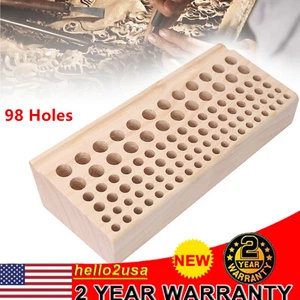 98 Holes Leather DIY Craft Wood Tool Rack Wooden Stamp Storage Holder Organizer - Picture 1 of 11