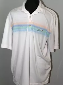 Greg Norman Hombre Camisas de Golf Blanco Medio con Rayas Arco Iris - Imagen 1 de 3
