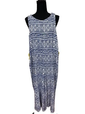 Jessica Simpson 大号印花连身裤几何图案领带口音俏皮 — 第 1/4 张图片