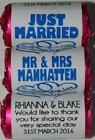 PERSONALISED LOVE HEART SWEETS WEDDING JUST MARRIED ROYAL BLUE COLOUR THEME